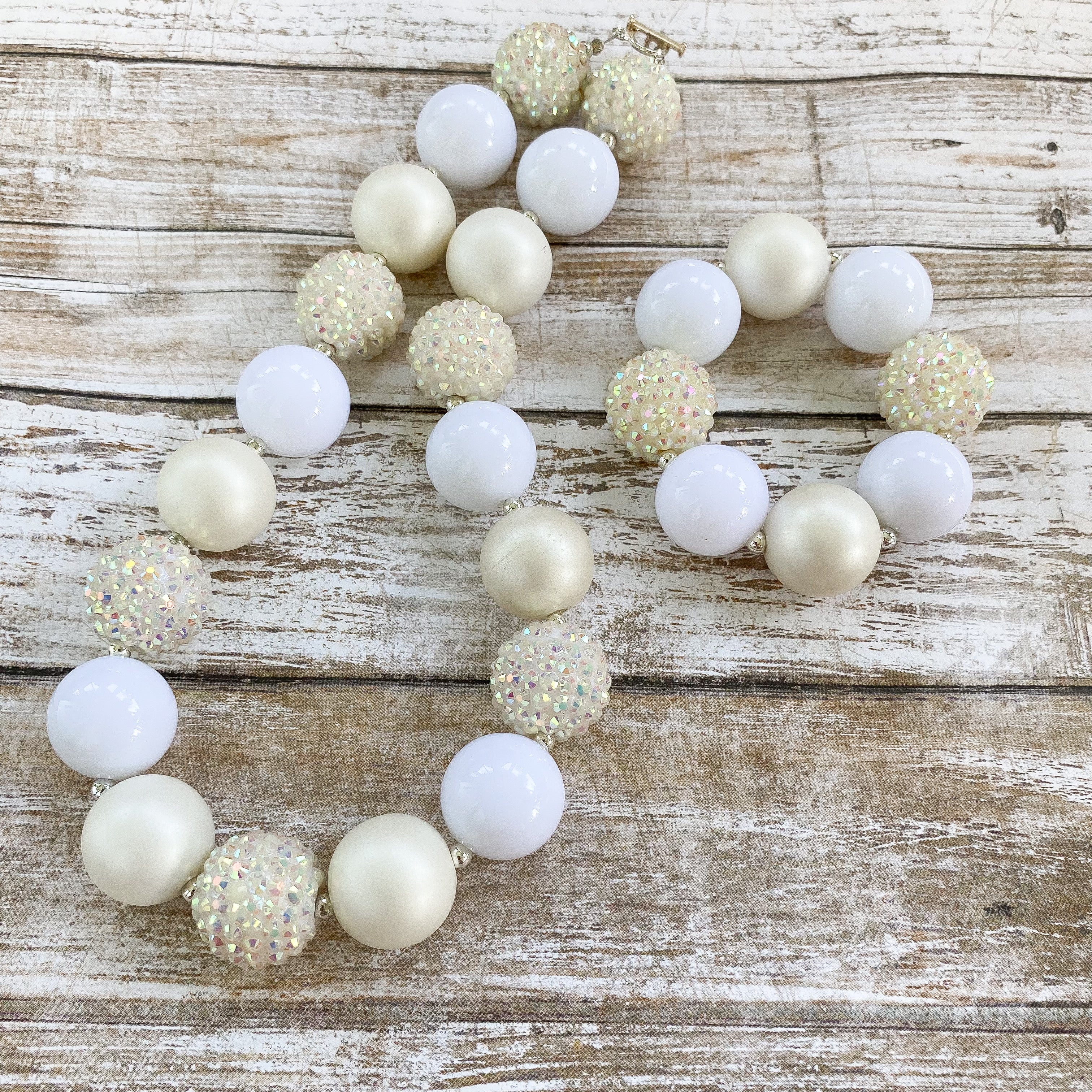 Chunky white sale bead necklace