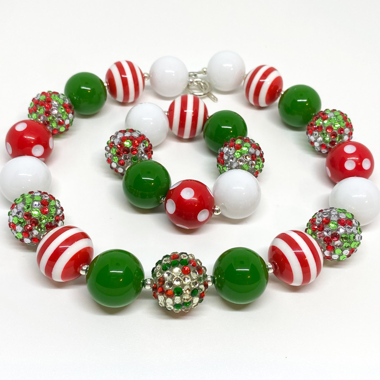 Christmas Bubblegum Necklace and Bracelet