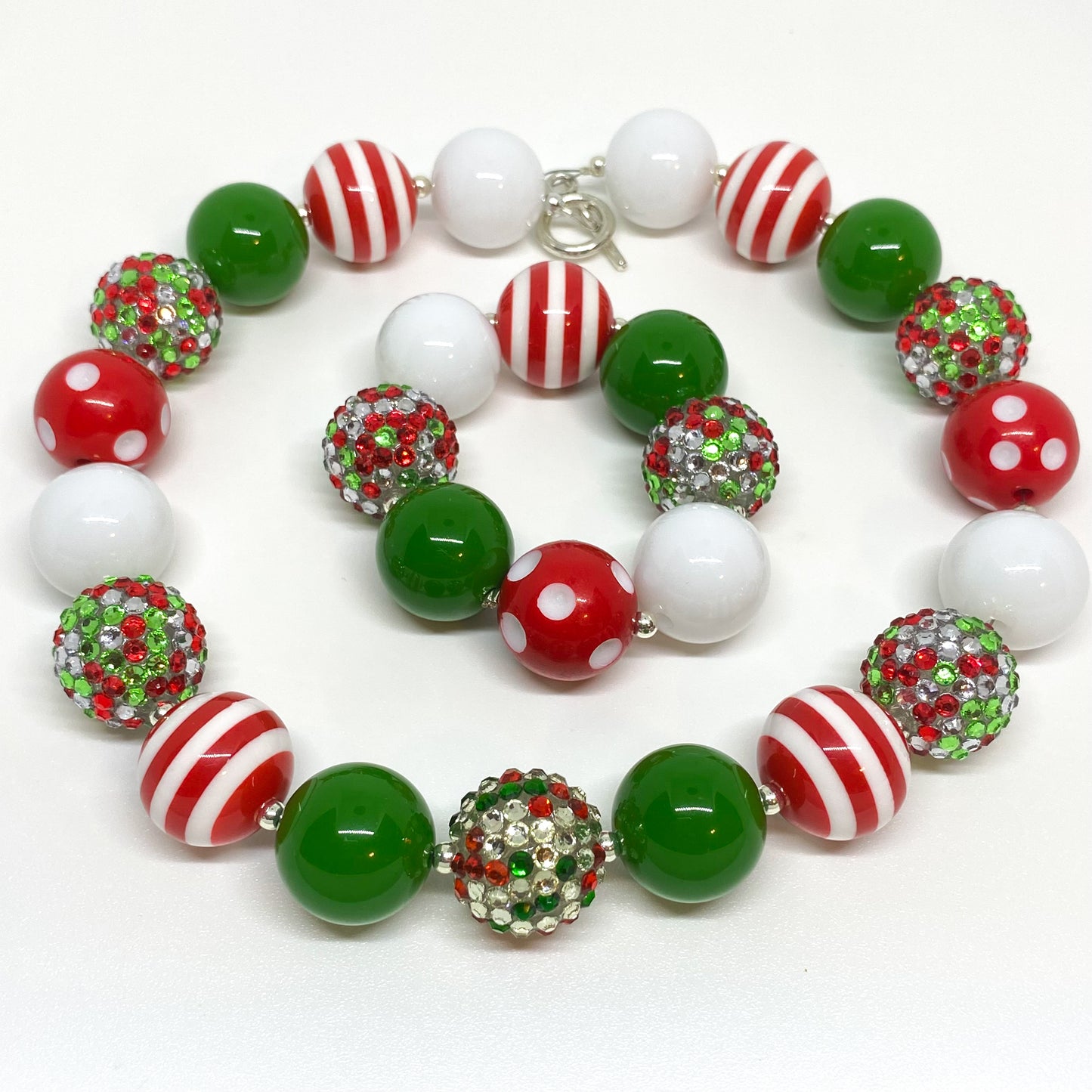 Christmas Bubblegum Necklace and Bracelet