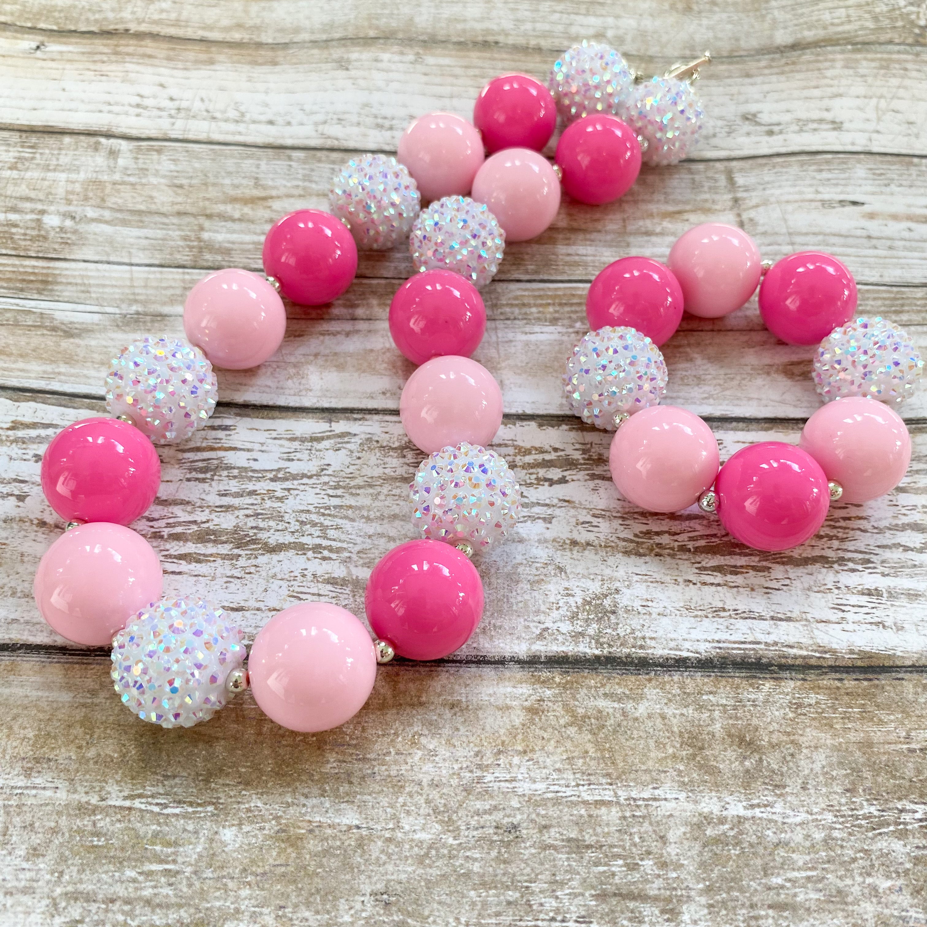 Buy Blush & Hot Pink Statement Jewelry Set, Chunky Beaded Necklace Jewelry,  Light Pink Necklace, Pale Pink Beaded Necklace, Baby Pink Online in India -  Etsy