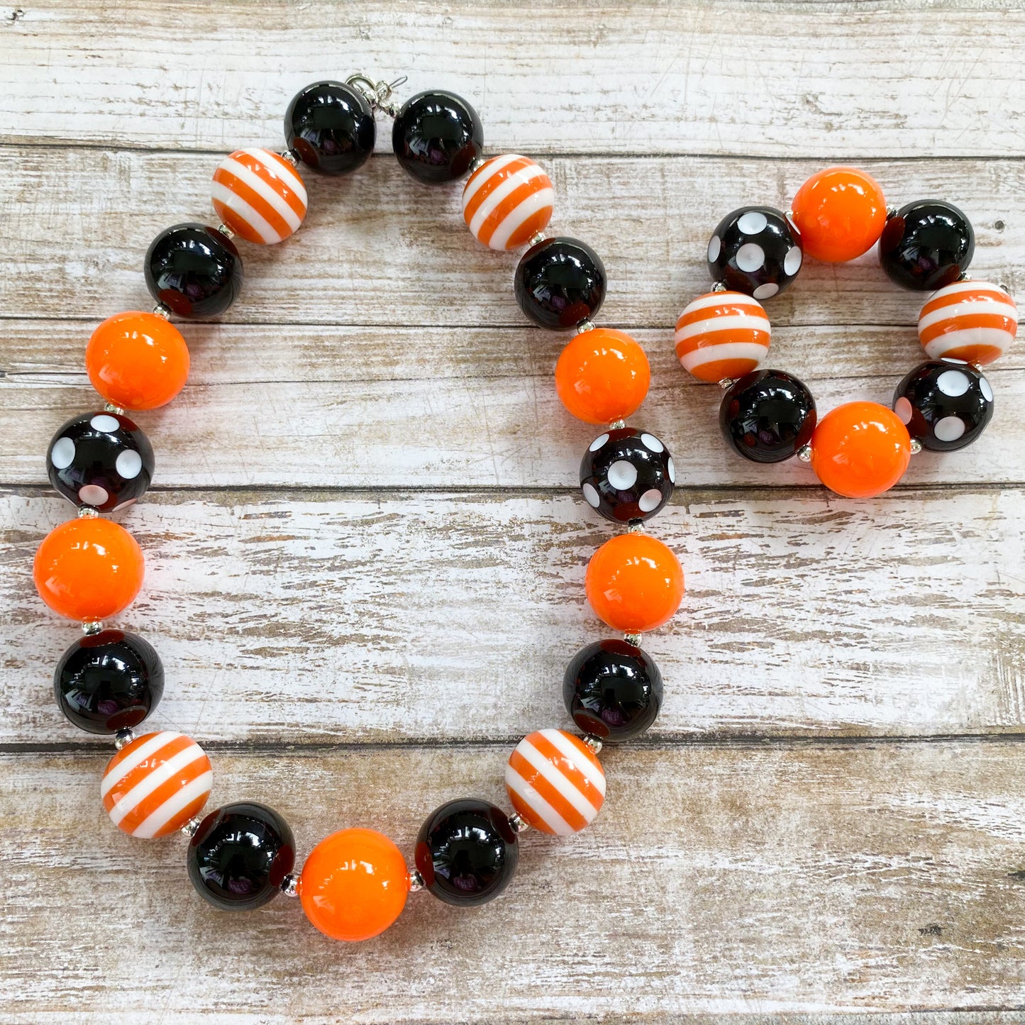 Jack-O-Lantern - Halloween Bubblegum Necklace and Bracelet