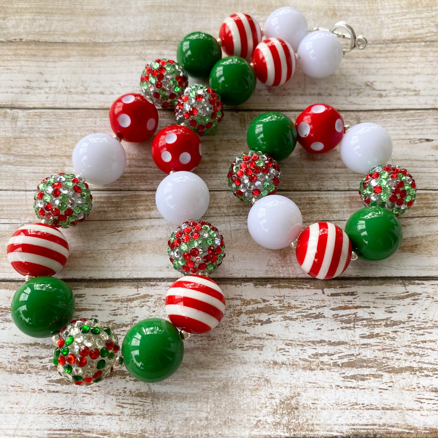 Christmas Bubblegum Necklace and Bracelet