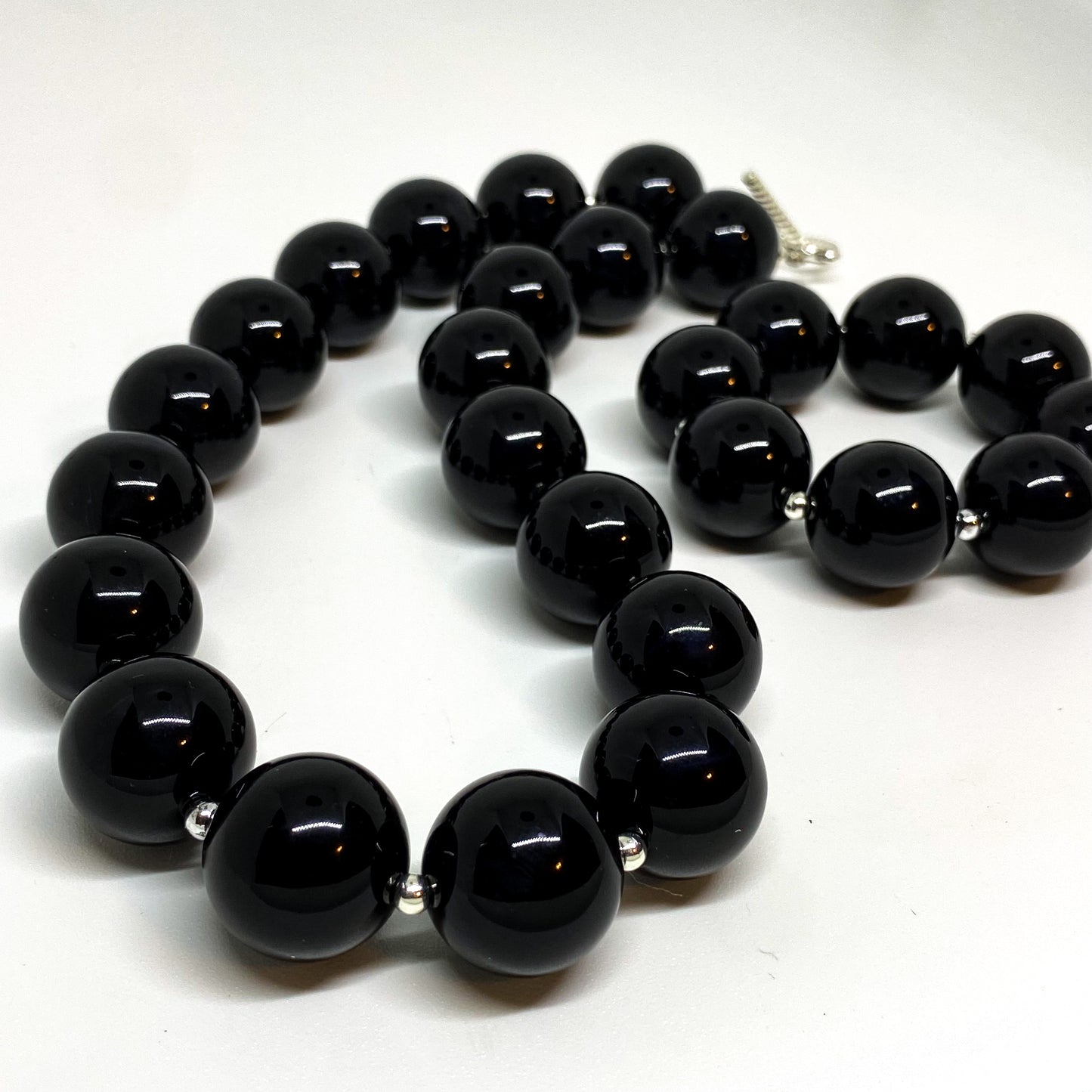 Solid Black Bubblegum Necklace and Bracelet