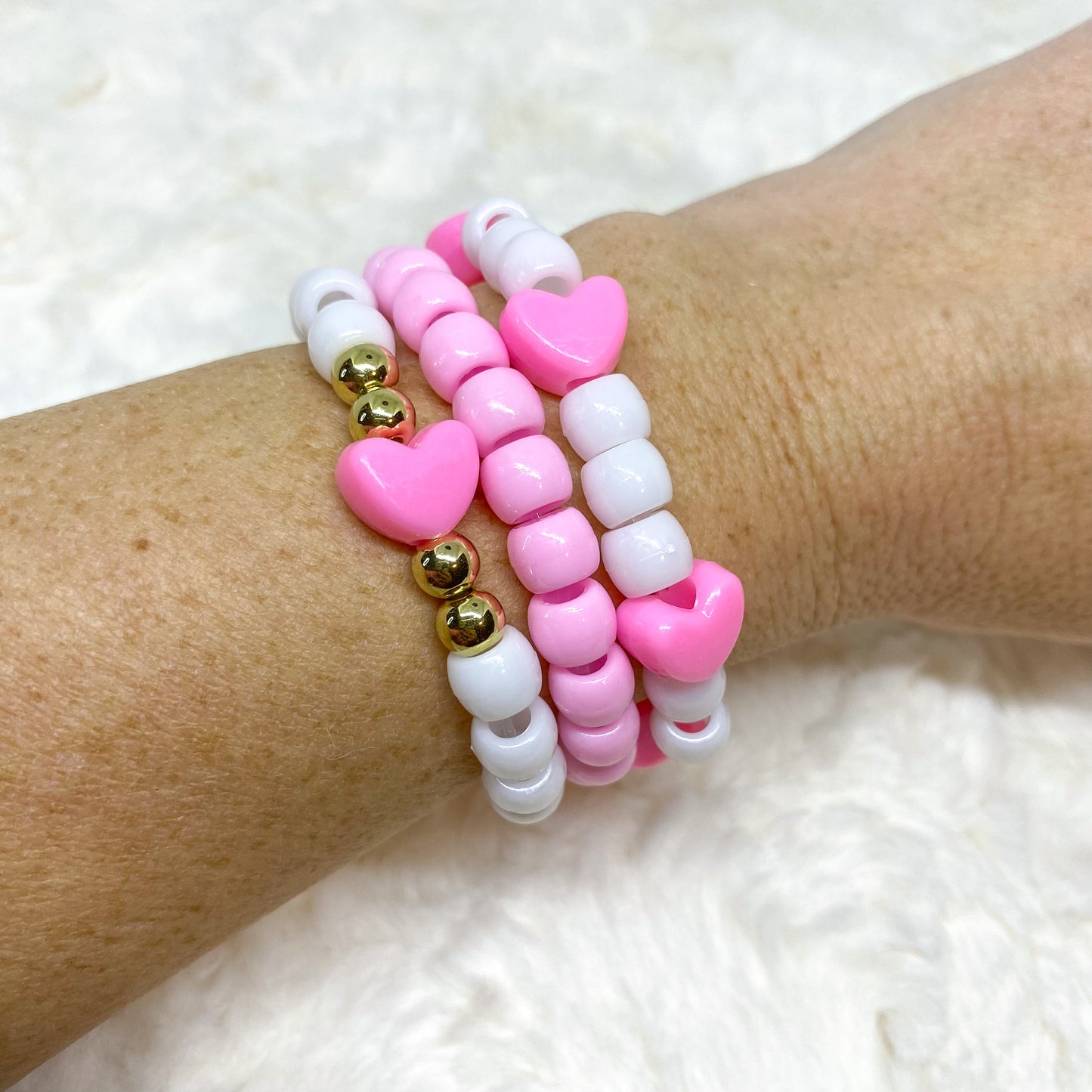 Valentine Hearts Pony Bead Bracelet – Kiley's Korner Boutique