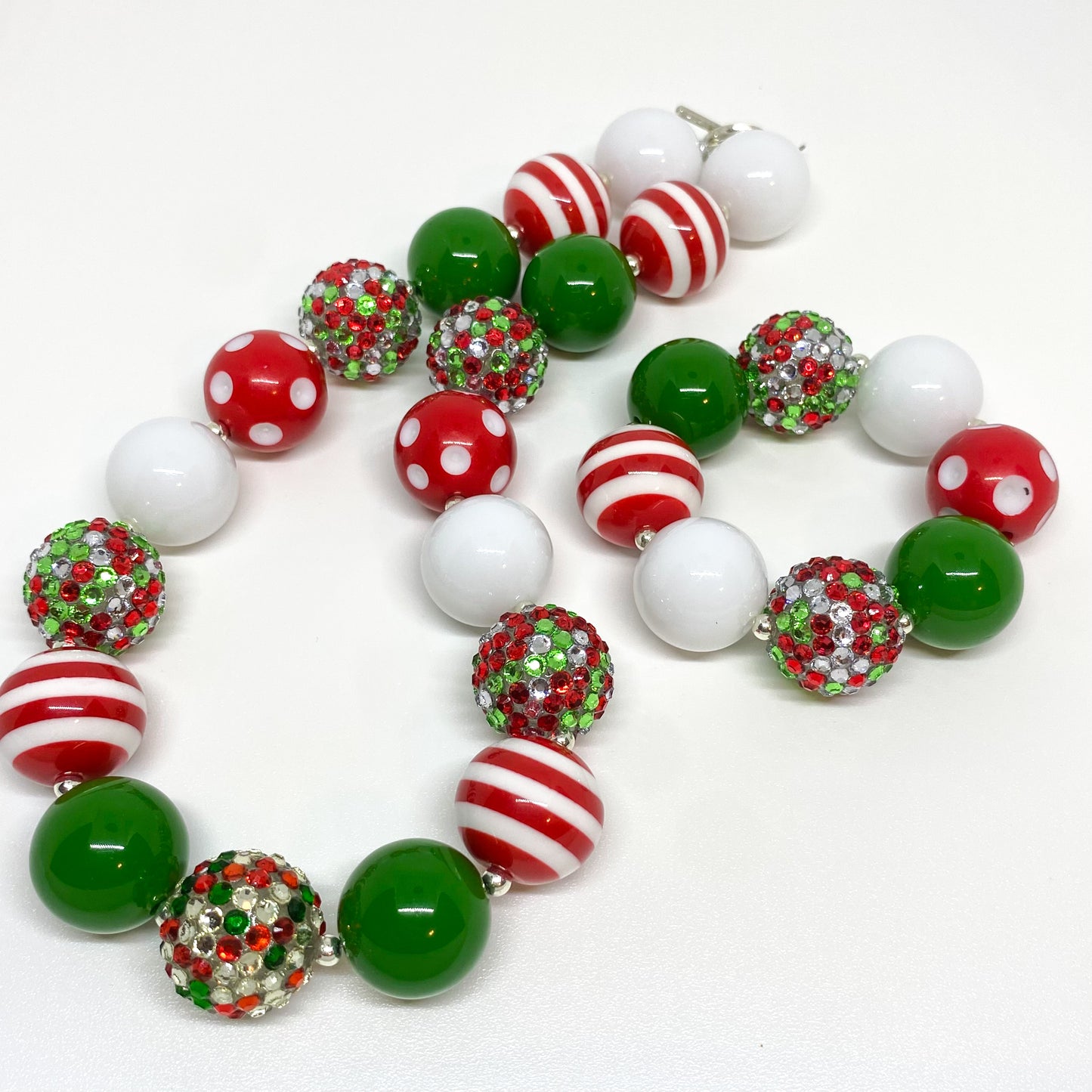 Christmas Bubblegum Necklace and Bracelet