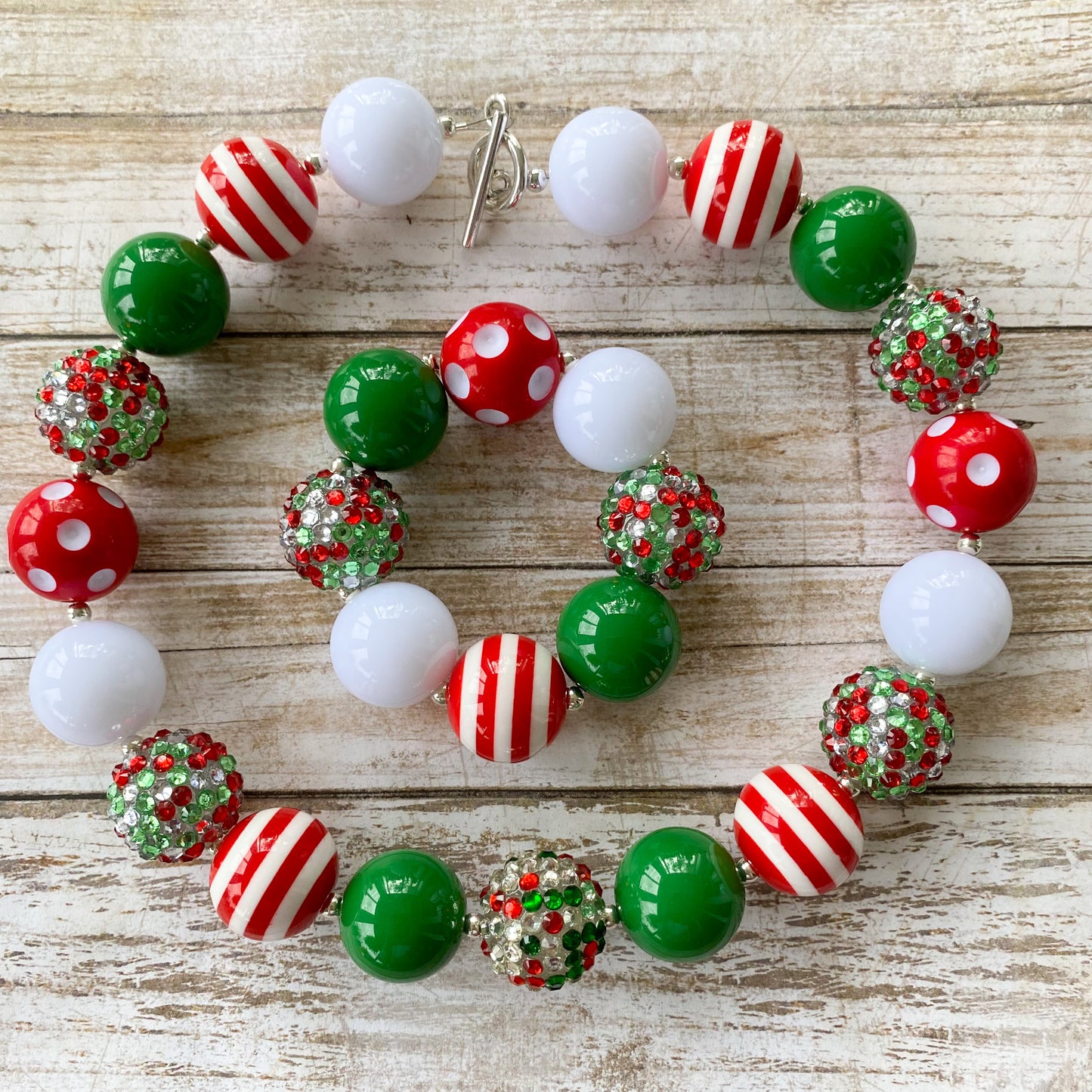 Christmas Bubblegum Necklace and Bracelet