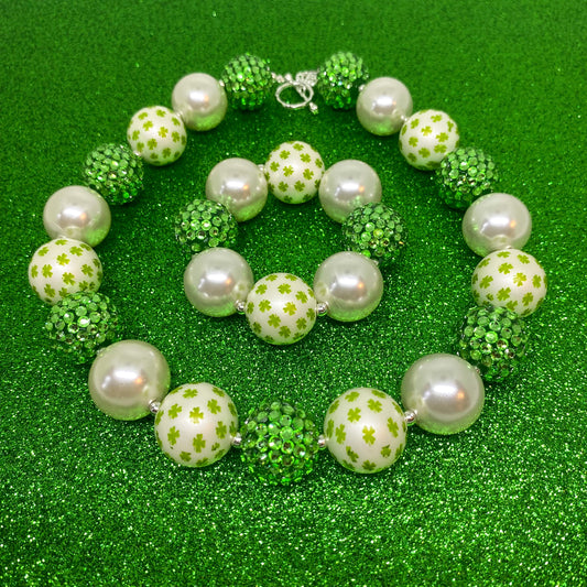 St. Patrick's Day Bubblegum Necklace and Bracelet