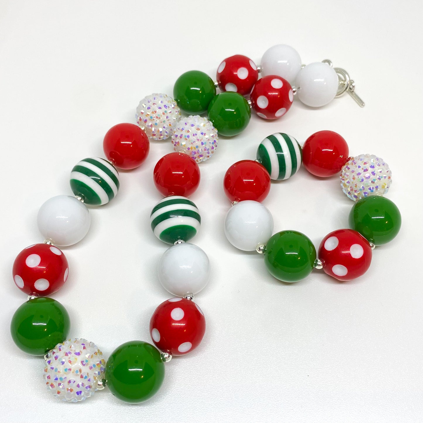 Christmas Bubblegum Necklace and Bracelet