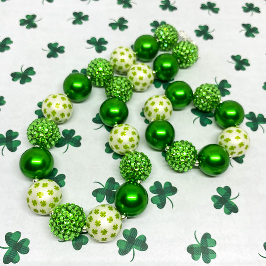 St. Patrick's Day Bubblegum Necklace and Bracelet Set