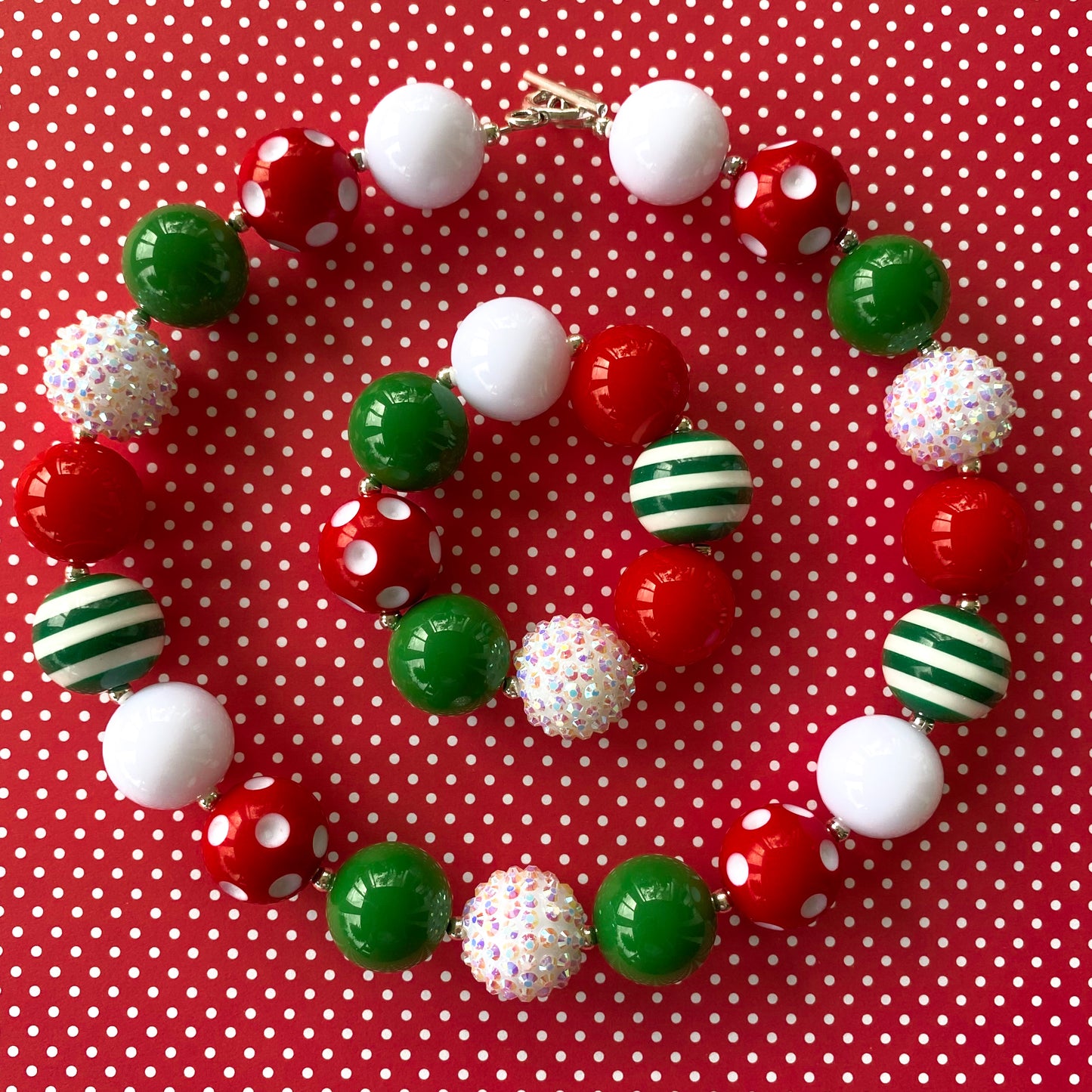 Christmas Bubblegum Necklace and Bracelet