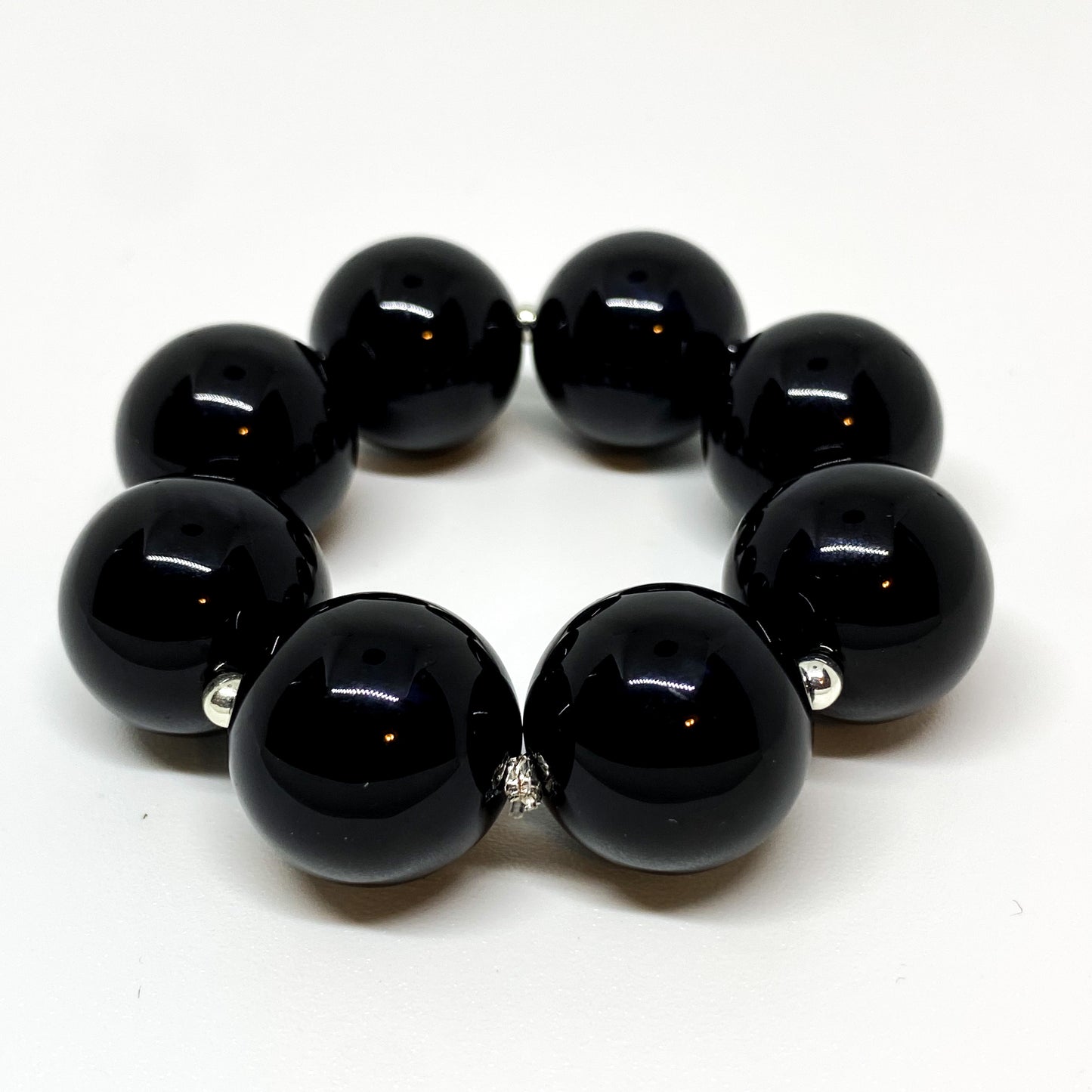 Solid Black Bubblegum Necklace and Bracelet