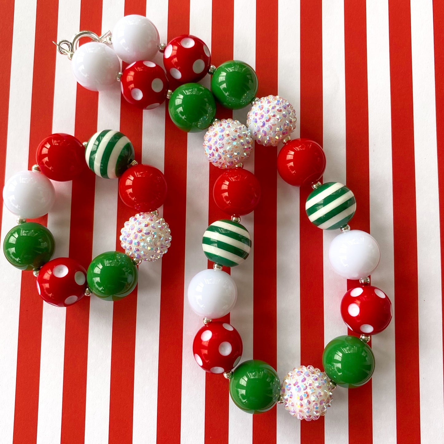 Christmas Bubblegum Necklace and Bracelet