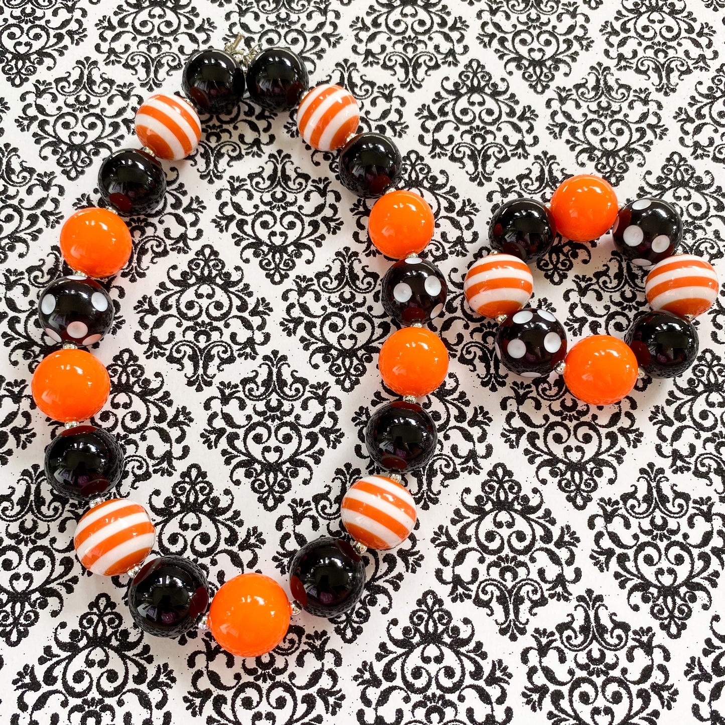 Jack-O-Lantern - Halloween Bubblegum Necklace and Bracelet