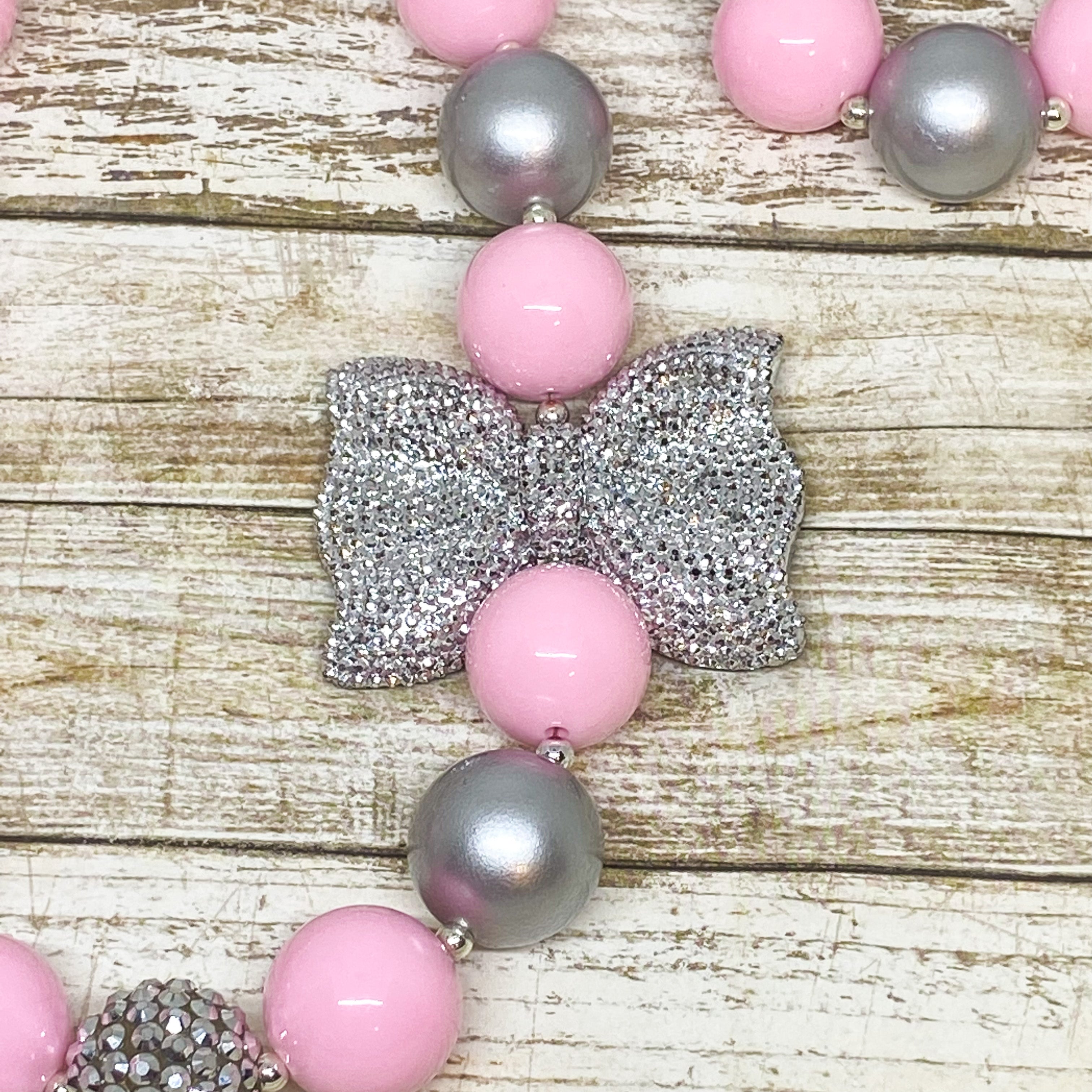 Blush Pink beaded statement chunky necklace, baby pink necklace, light –  Polka Dot Drawer
