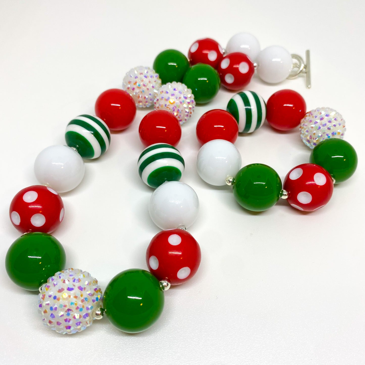 Christmas Bubblegum Necklace and Bracelet