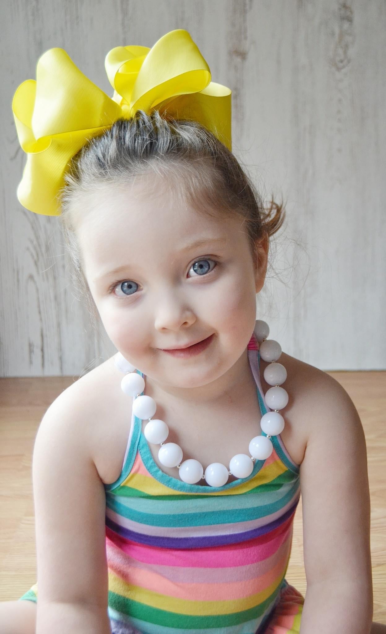 Solid White Bubblegum Necklace and Bracelet