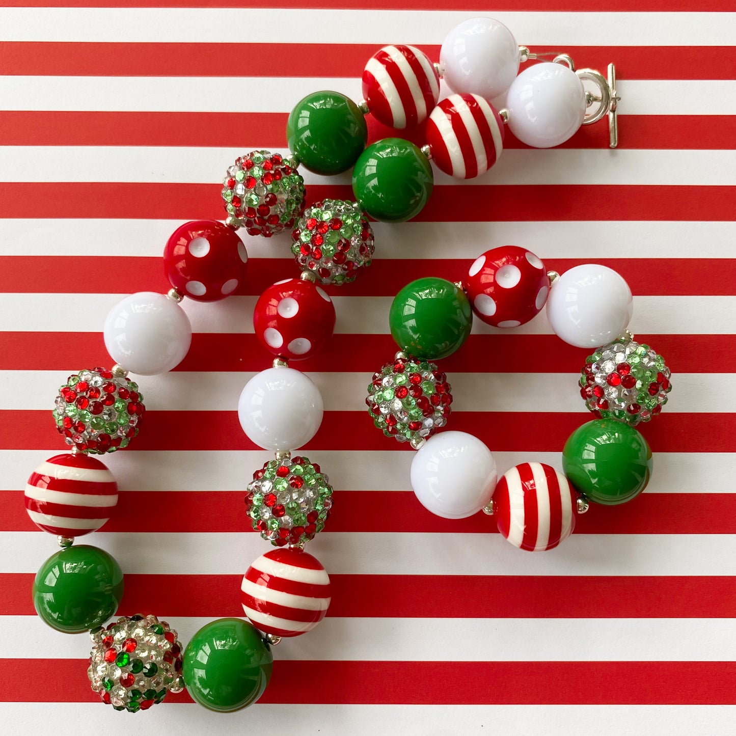 Christmas Bubblegum Necklace and Bracelet