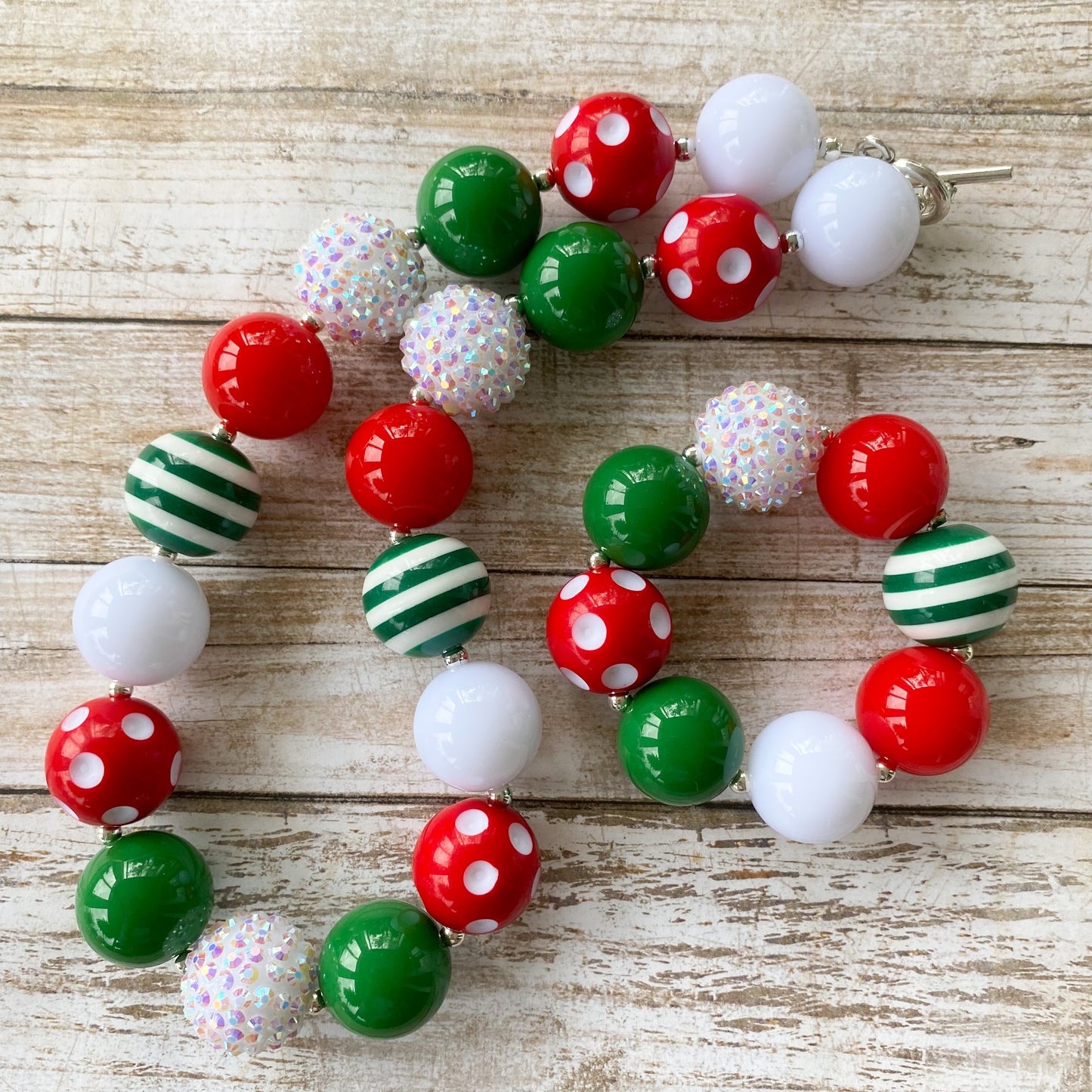 Christmas Bubblegum Necklace and Bracelet