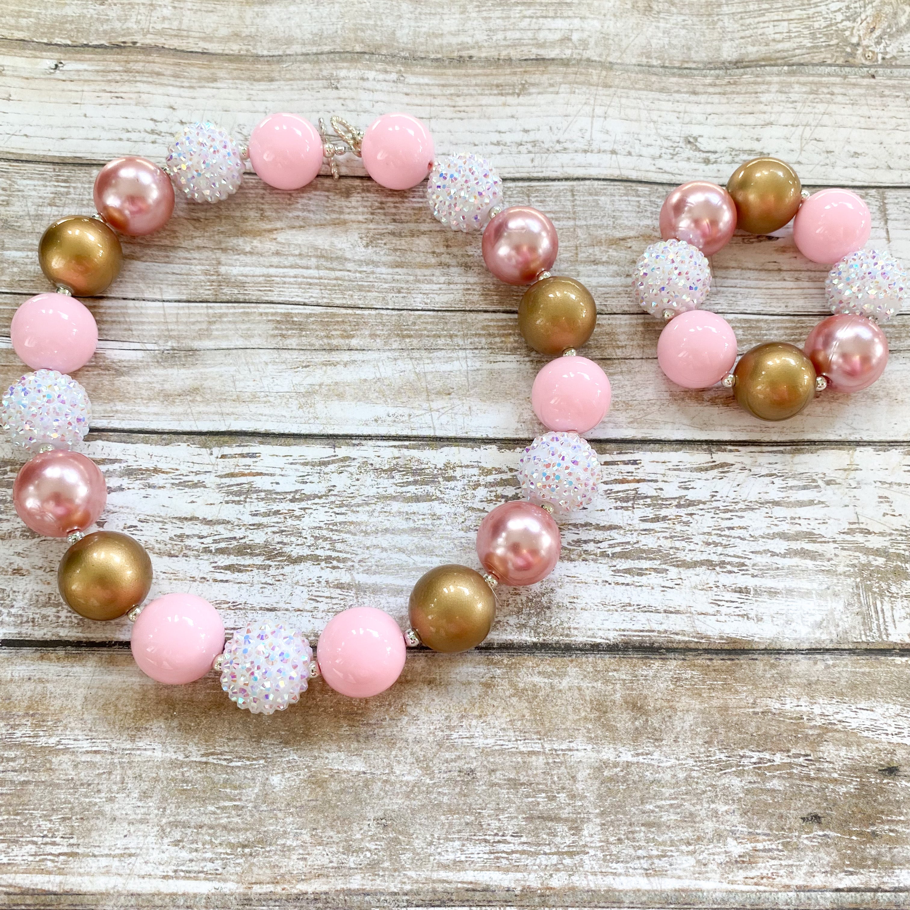 Pretty In Pink Chunky Bubblegum Necklace OR Bracelet Ages 3+