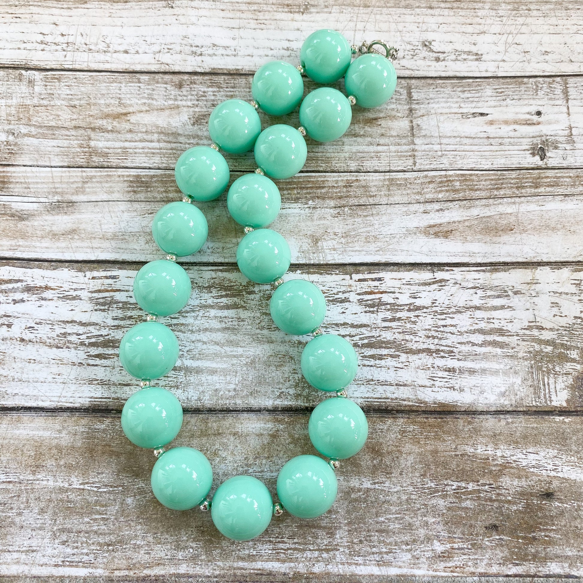 Mint Green Bubblegum Necklace and Bracelet – Kiley\'s Korner Boutique